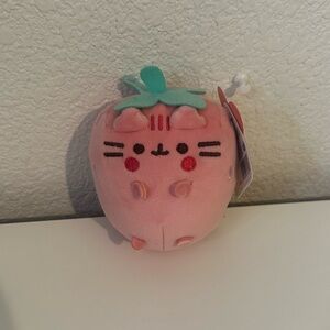 Pusheen Pink Strawberry Plush Keychain